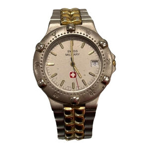 Swiss Military Womens Watch 32mm Champagne Dial Two Tone Bracelet Date 5ATM